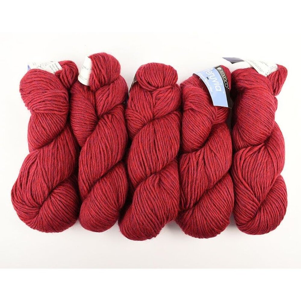 Berroco Peruvia Yarn 5 Skeins Peruvian Highland Wool 7135 Red Wine
